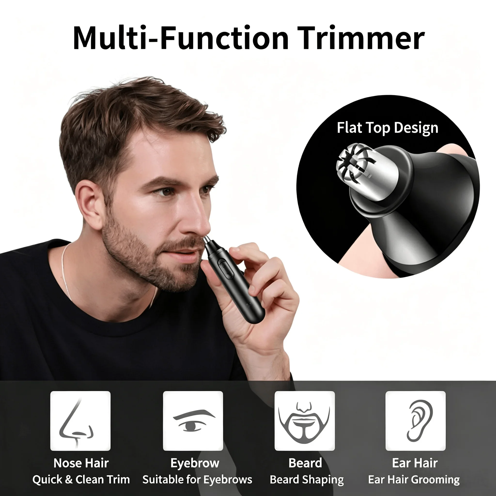 Men'S Grooming Ear Hair - Recortador de vello nasal eléctrico multifuncional