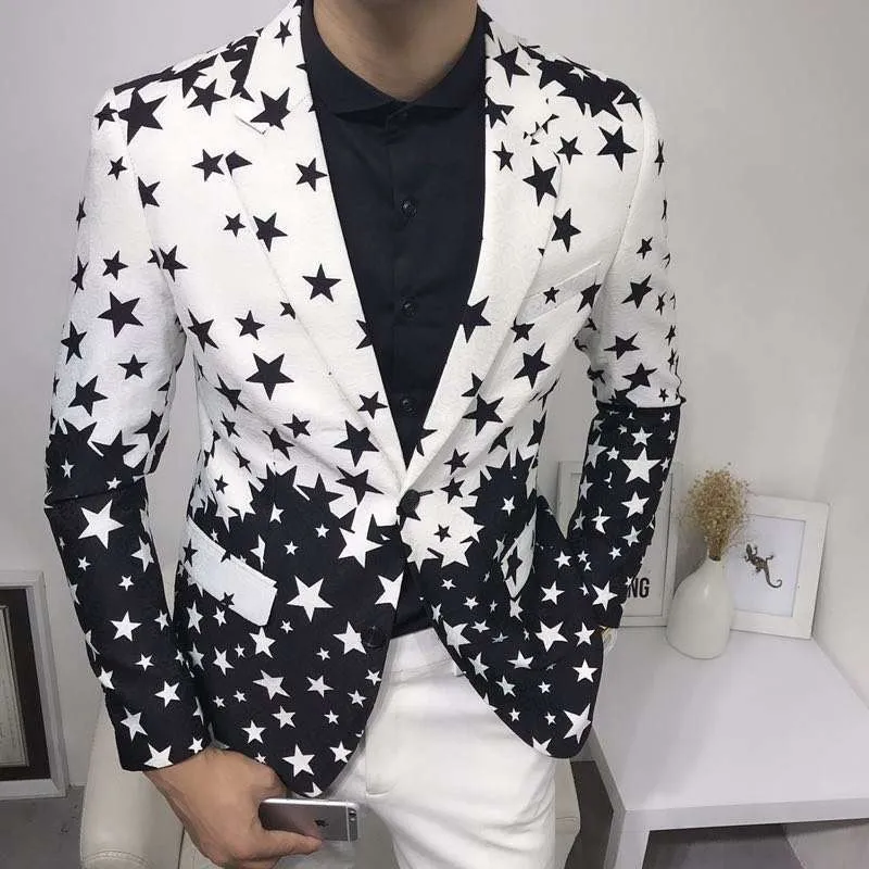 Blazer ajustado con estampado  - Men'S Grooming Brands reseña y precio
