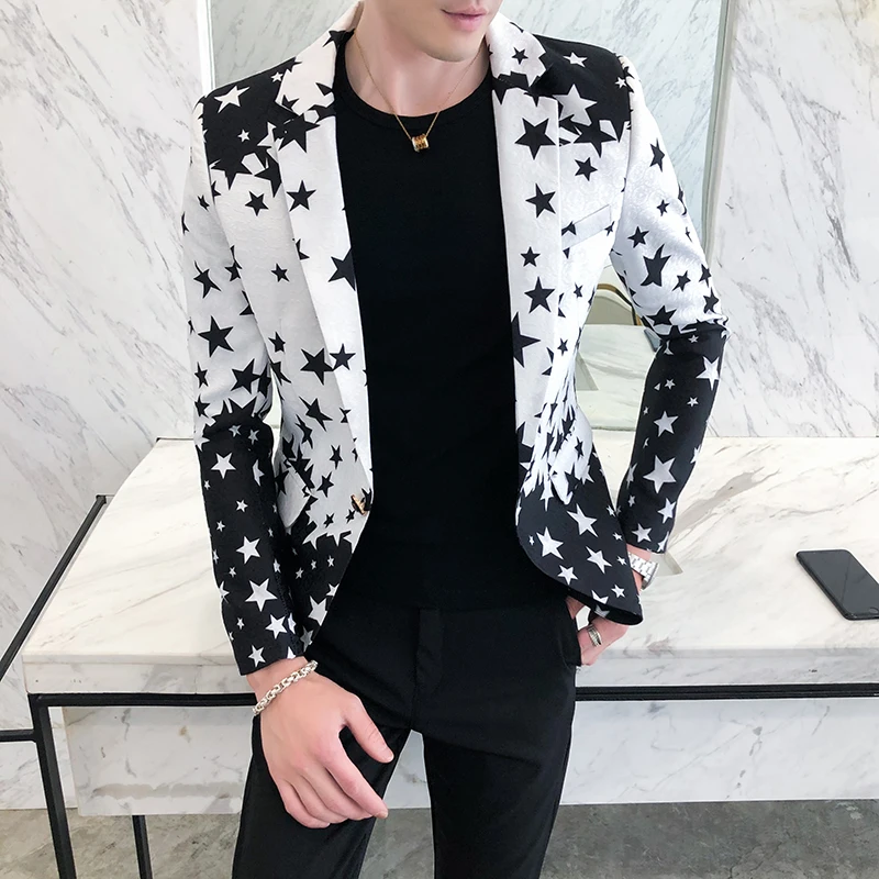 Blazer ajustado con estampado  - Men'S Grooming Brands reseña y precio