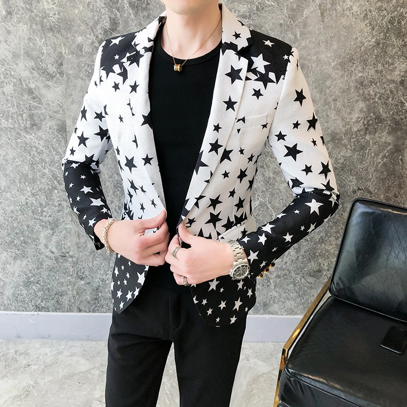Blazer ajustado con estampado  - Men'S Grooming Brands reseña y precio
