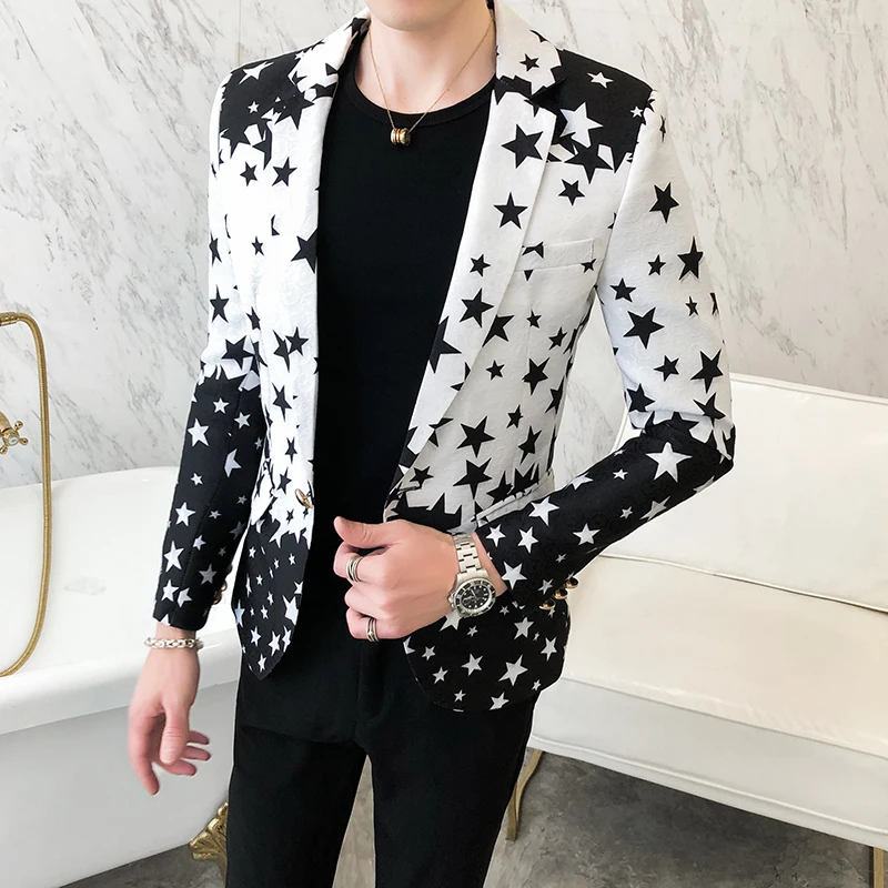 Blazer ajustado con estampado  - Men'S Grooming Brands reseña y precio